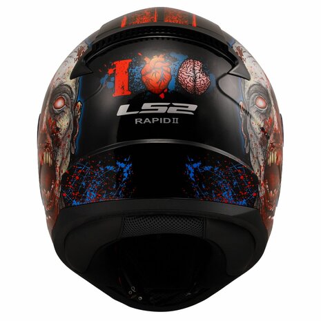 LS2 FF353 Rapid II integraalhelm Zombie zwart rood
